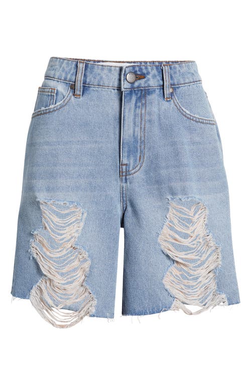 PTCL PTCL NEVE RIPPED HIGH WAIST LONG BAGGY DENIM SHORTS 