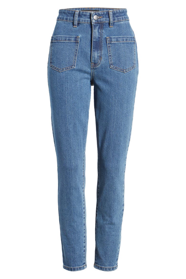 Front Pocket Crop Jeans, Alternate, color, MEDIUM WASH
