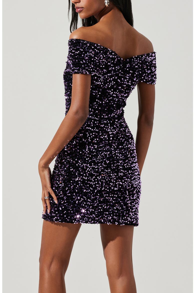 Victoria Off the Shoulder Body-Con Minidress, Alternate, color, PURPLE
