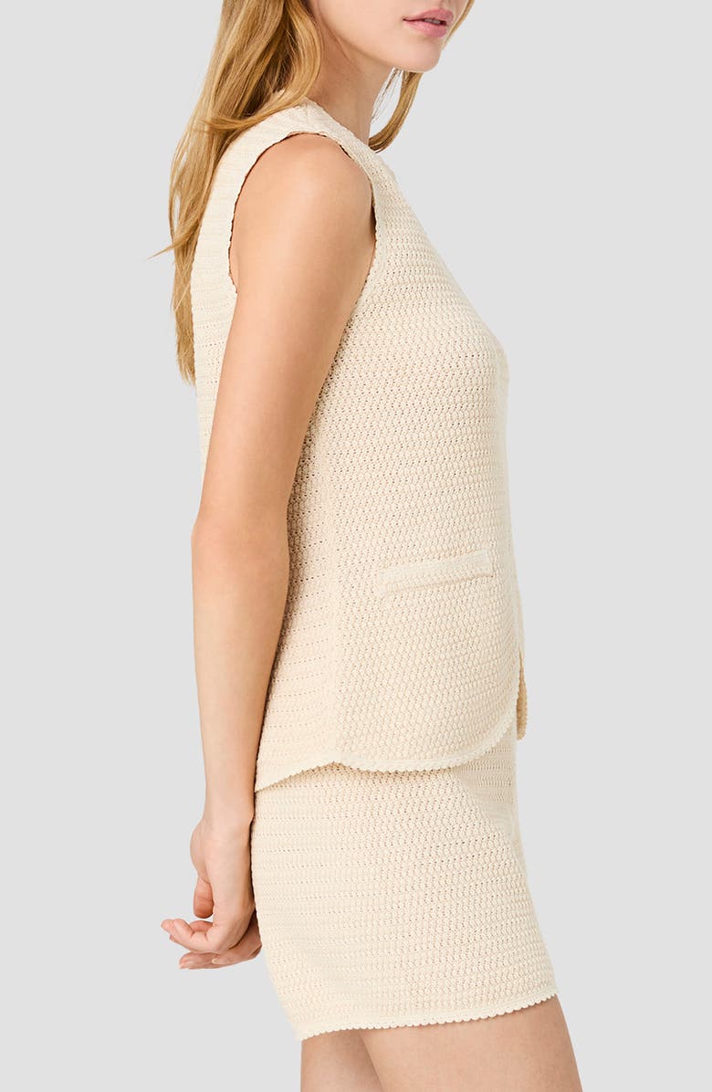 French Connection Mozart Textured Stitch Cotton Sweater Tank, Alternate, color, Ecru