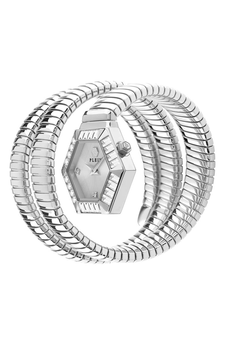 PHILIPP PLEIN $nake Hexagon Crystal Bracelet Watch, 28mm, Alternate, color, Stainless Steel