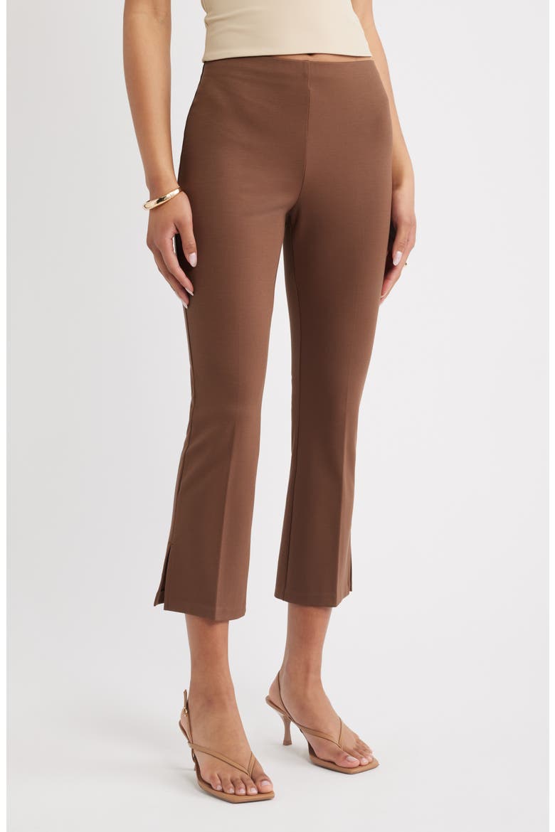 Kick Flare Stretch Twill Pants, Main, color, BROWN TERRA
