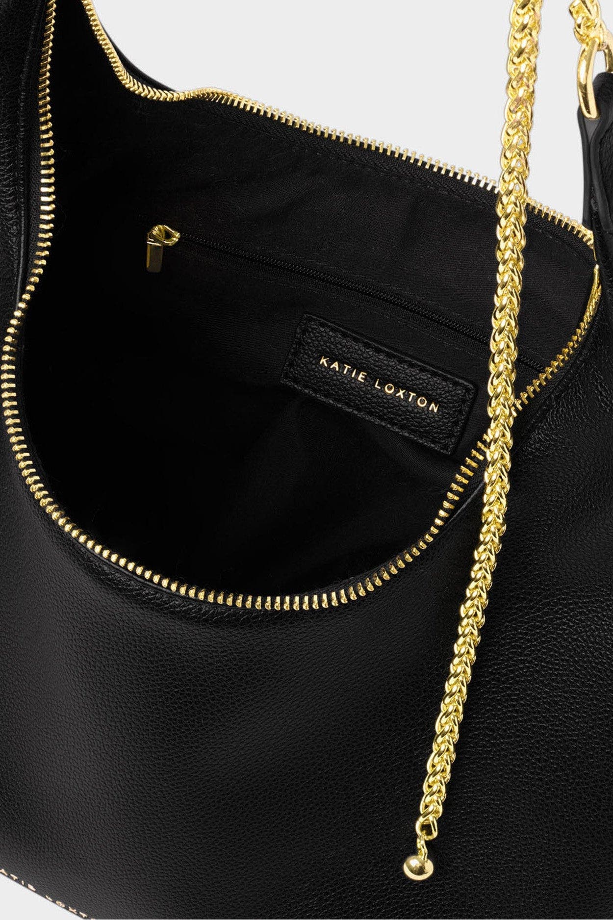 Katie Loxton Remi Slider Chain Shoulder Bag, Alternate, color, Black