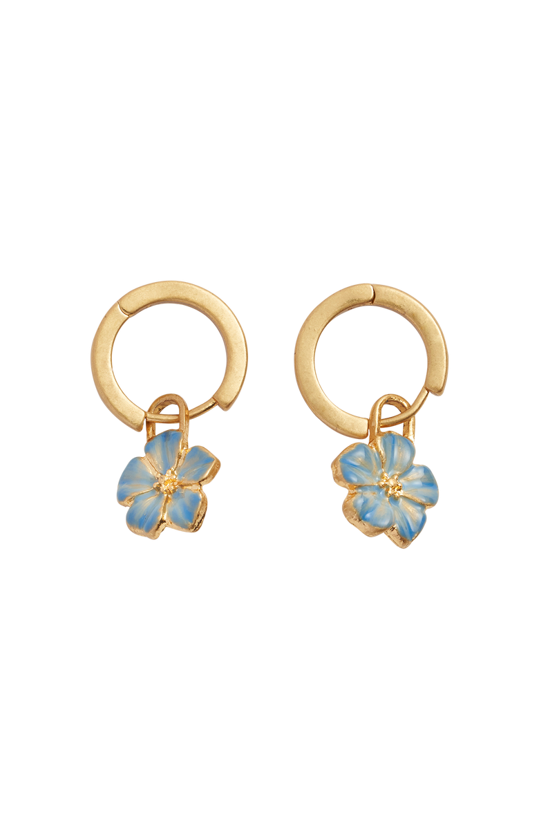 Fable England Flower Huggie Earrings, Main, color, Blue & Gold