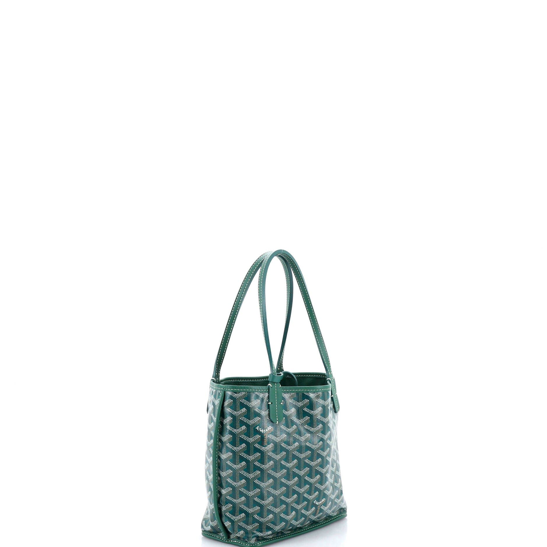 Pre-Owned Goyard Anjou Reversible Tote Coated Canvas Mini, Alternate, color, Green
