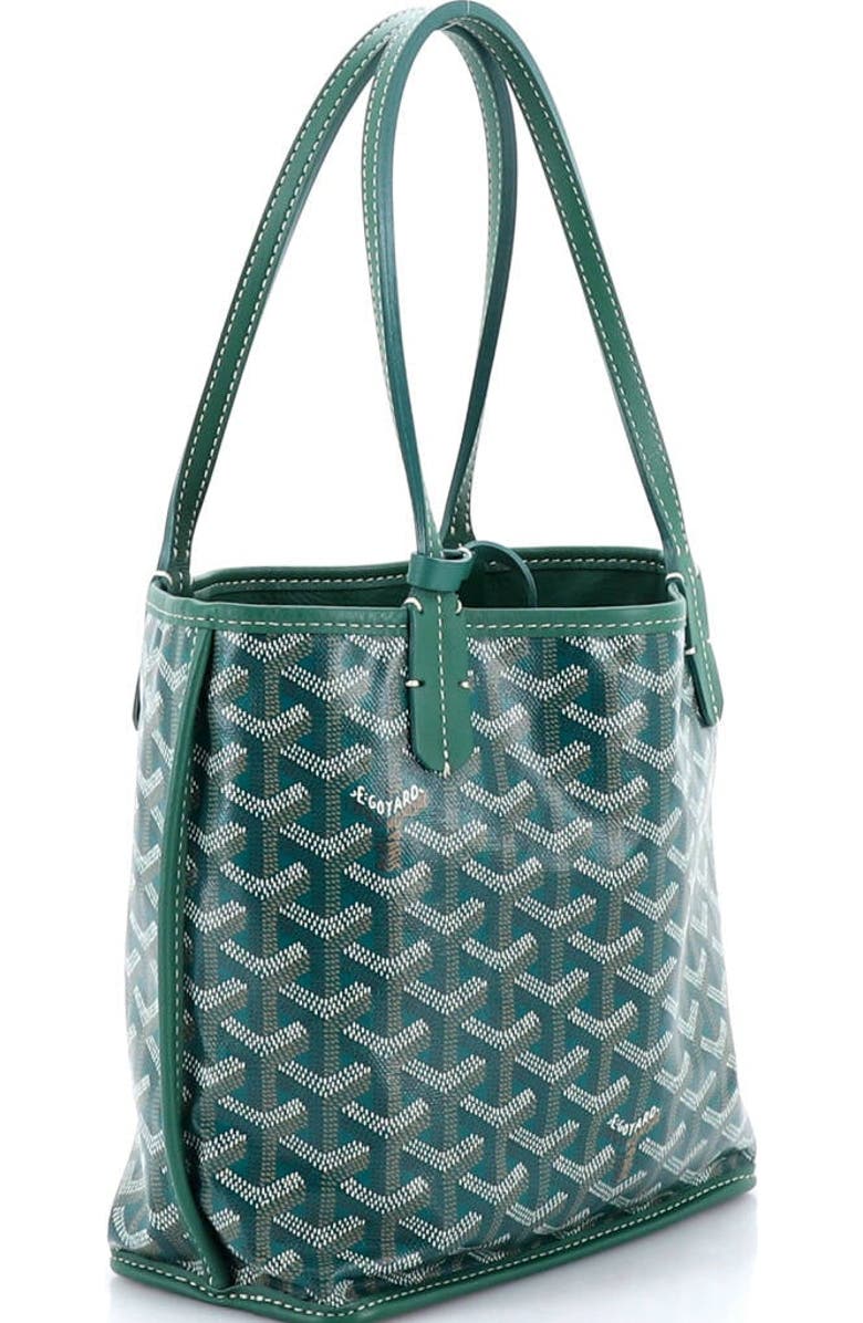 Pre-Owned Goyard Anjou Reversible Tote Coated Canvas Mini, Alternate, color, Green