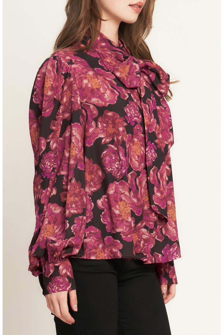 Woven Long Sleeve Top, Alternate, color, BLACK