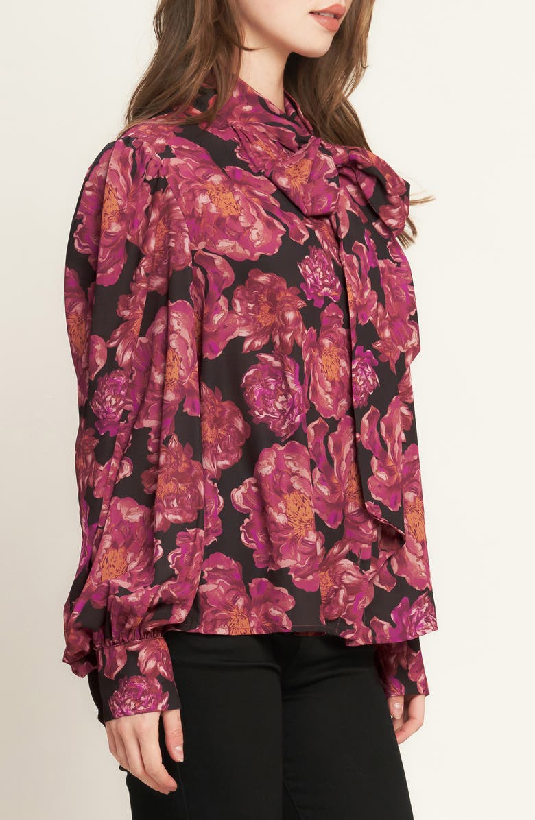 FLYING TOMATO Woven Long Sleeve Top, Alternate, color, Black