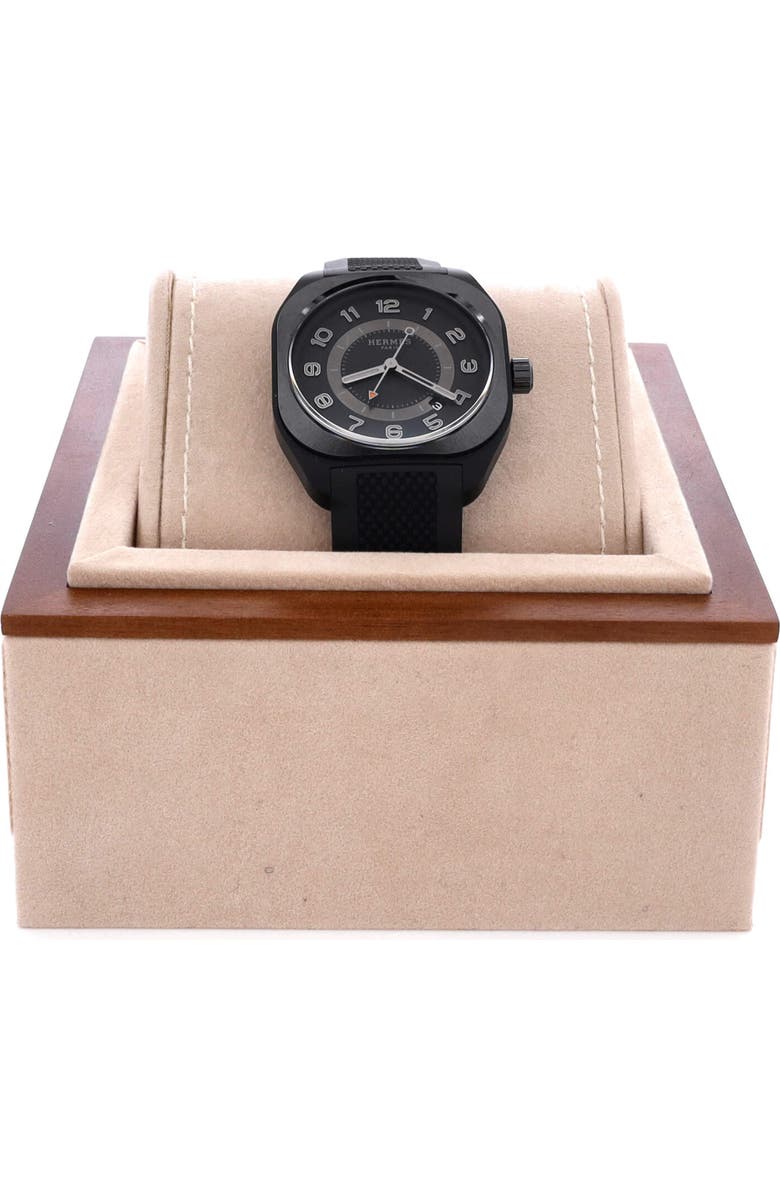 Pre-Owned Hermes H08 Automatic Watch Titanium and Rubber 39, Alternate, color, Black