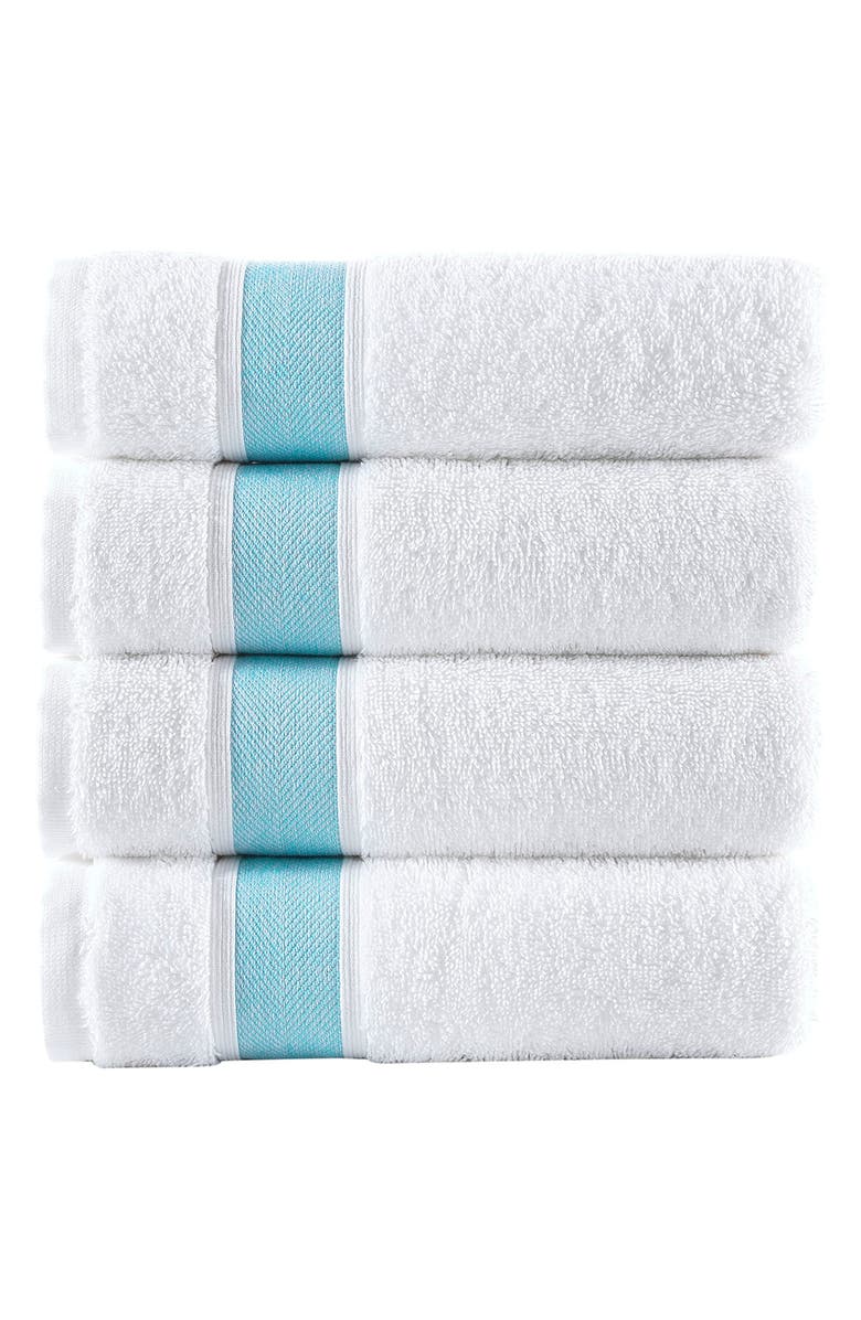 Brooks Brothers Robe Stripe 4-Pack Turkish Cotton Bath Towels, Alternate, color, Sea Glass