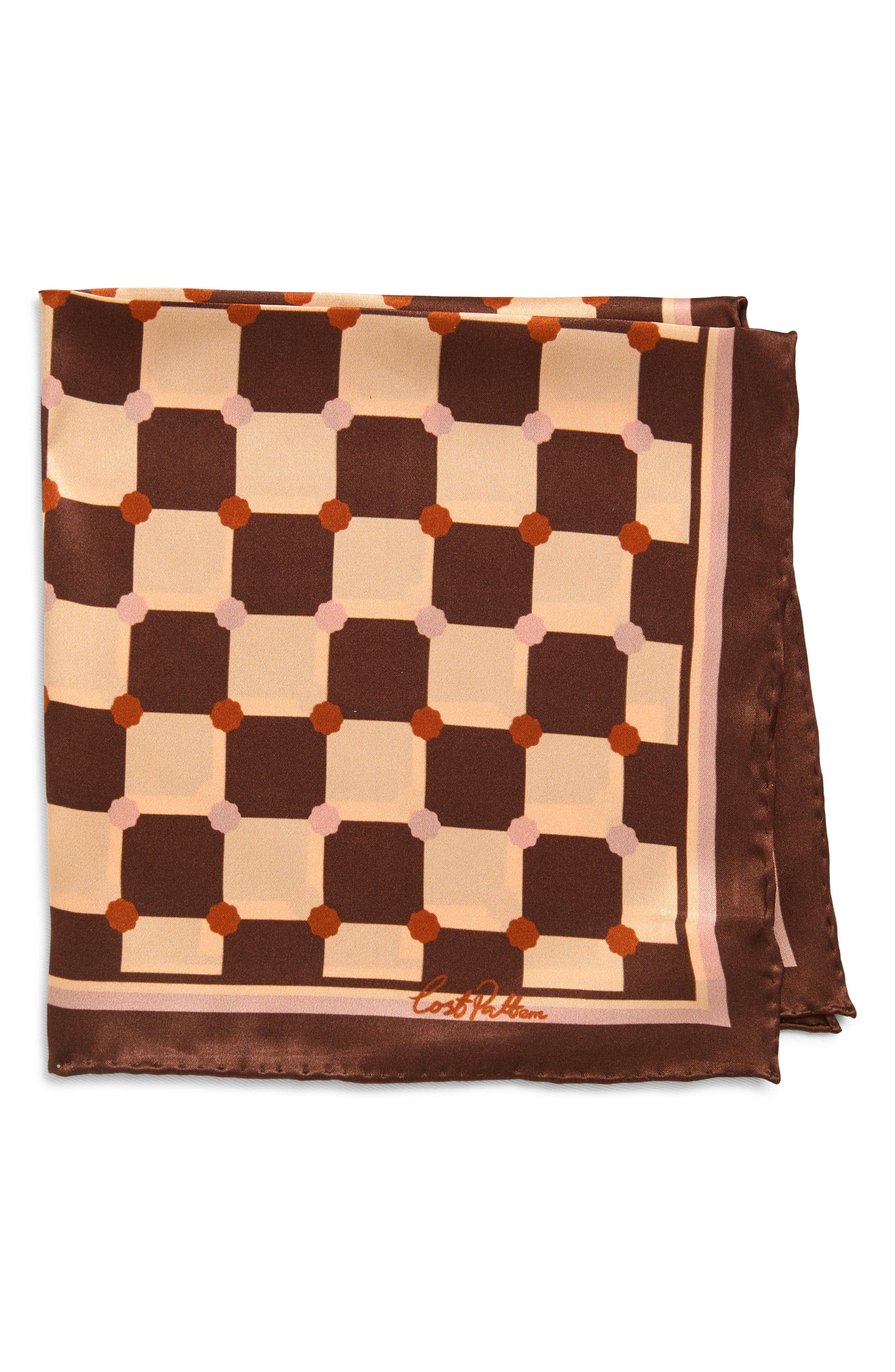 Lost Pattern Checkerboard Silk Pocket Square (Men) | Nordstromrack