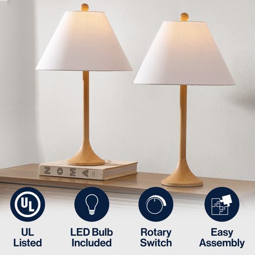 Jonathan Y Albie 25" Modern Coastal Iron Column Led Table Lamp In Brown
