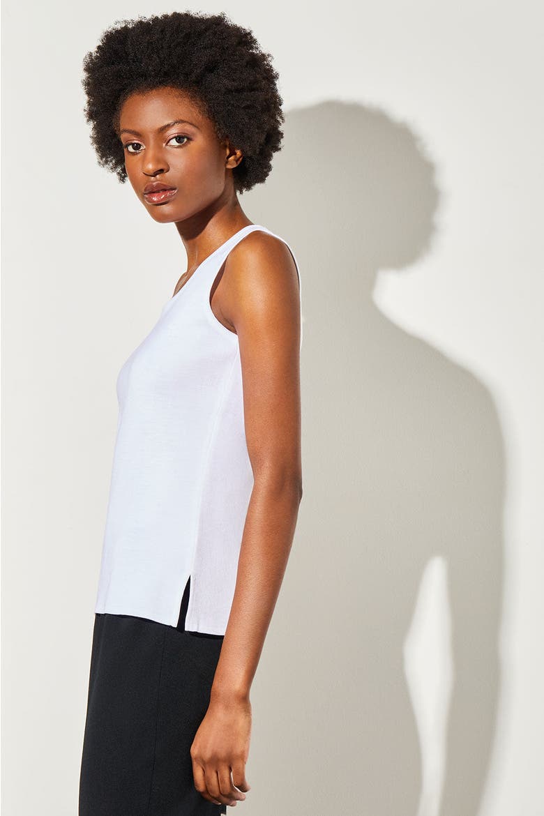 Scoop Neck Sweater Tank, Alternate, color, WHITE