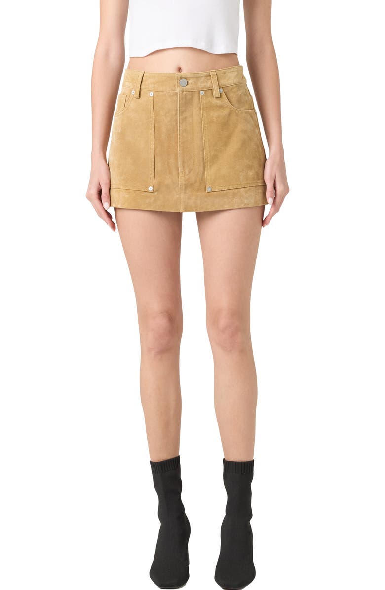 BLANKNYC Suede Micromini Skirt, Main, color, Cinnamon Crunch