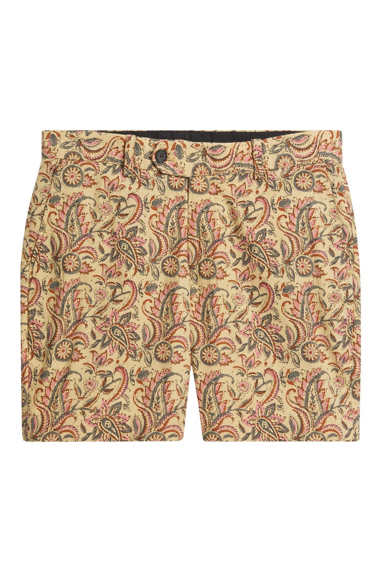 Floral Paisley Flat Front Cotton Shorts, Alternate, color, PAISLEY