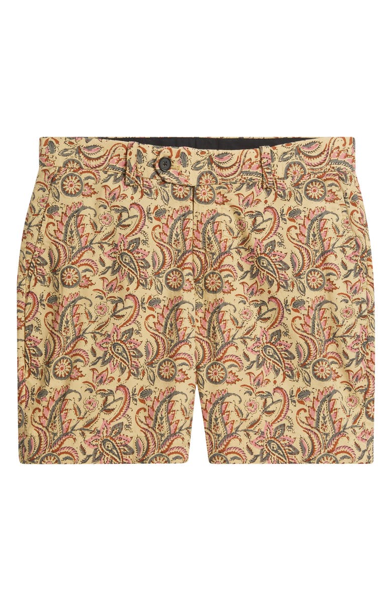 Brooks Brothers Floral Paisley Flat Front Cotton Shorts, Main, color, Paisley