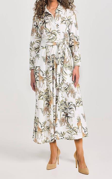 Luciana Jungle Dress White