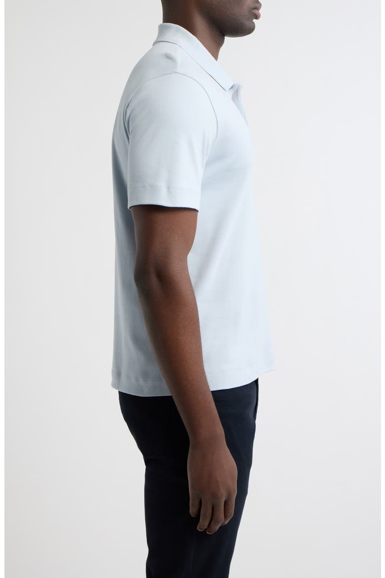 Peach Cotton Jersey Polo Shirt, Alternate, color, PLAYA BLUE