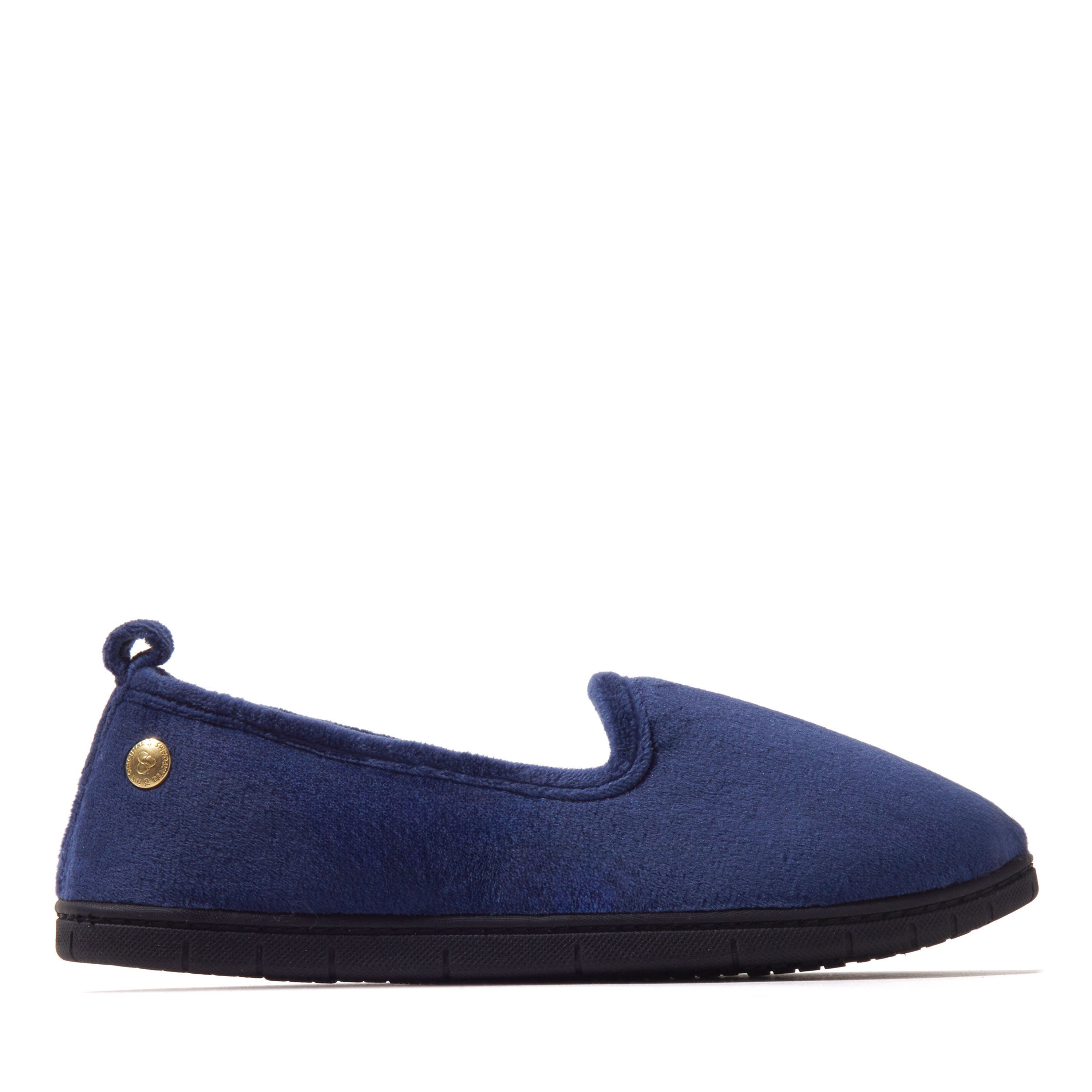 Rachel Velour Closed Back Slipper, Alternate, color, Peacoat