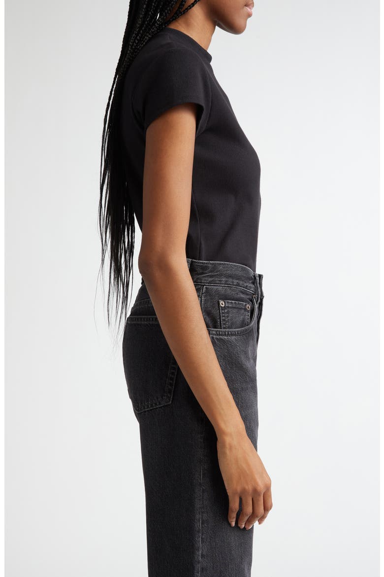 Sam Stretch Cotton Rib T-Shirt, Alternate, color, BLACK