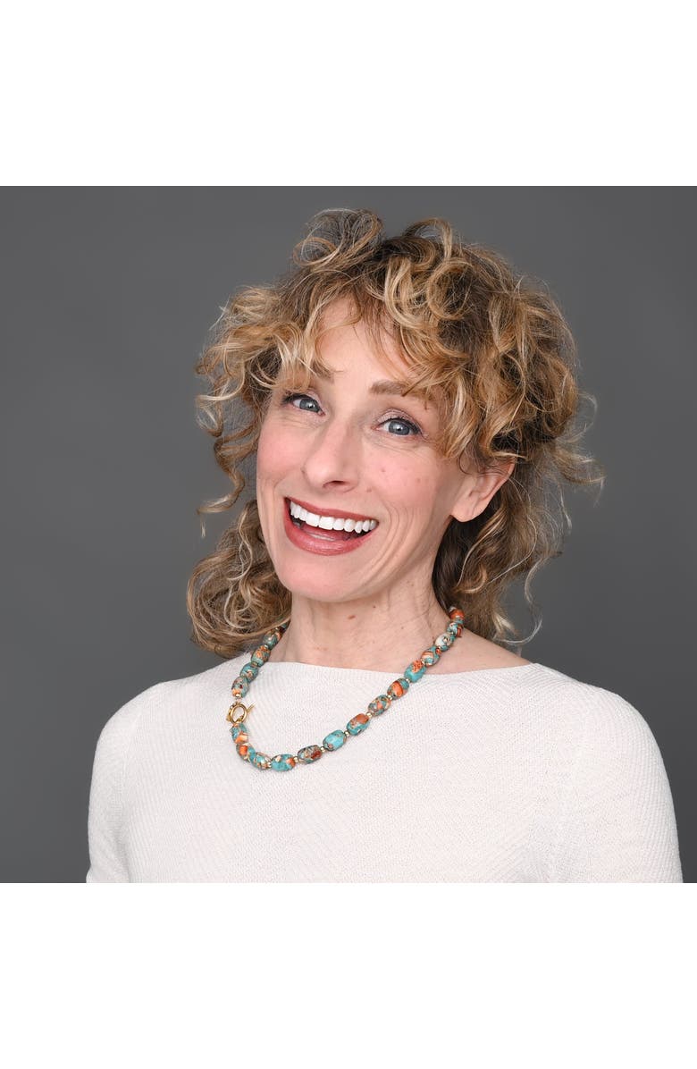 Starfish Project Sierra Bloom Turquoise Emperor Stone Beaded Necklace, Alternate, color, Turquoise