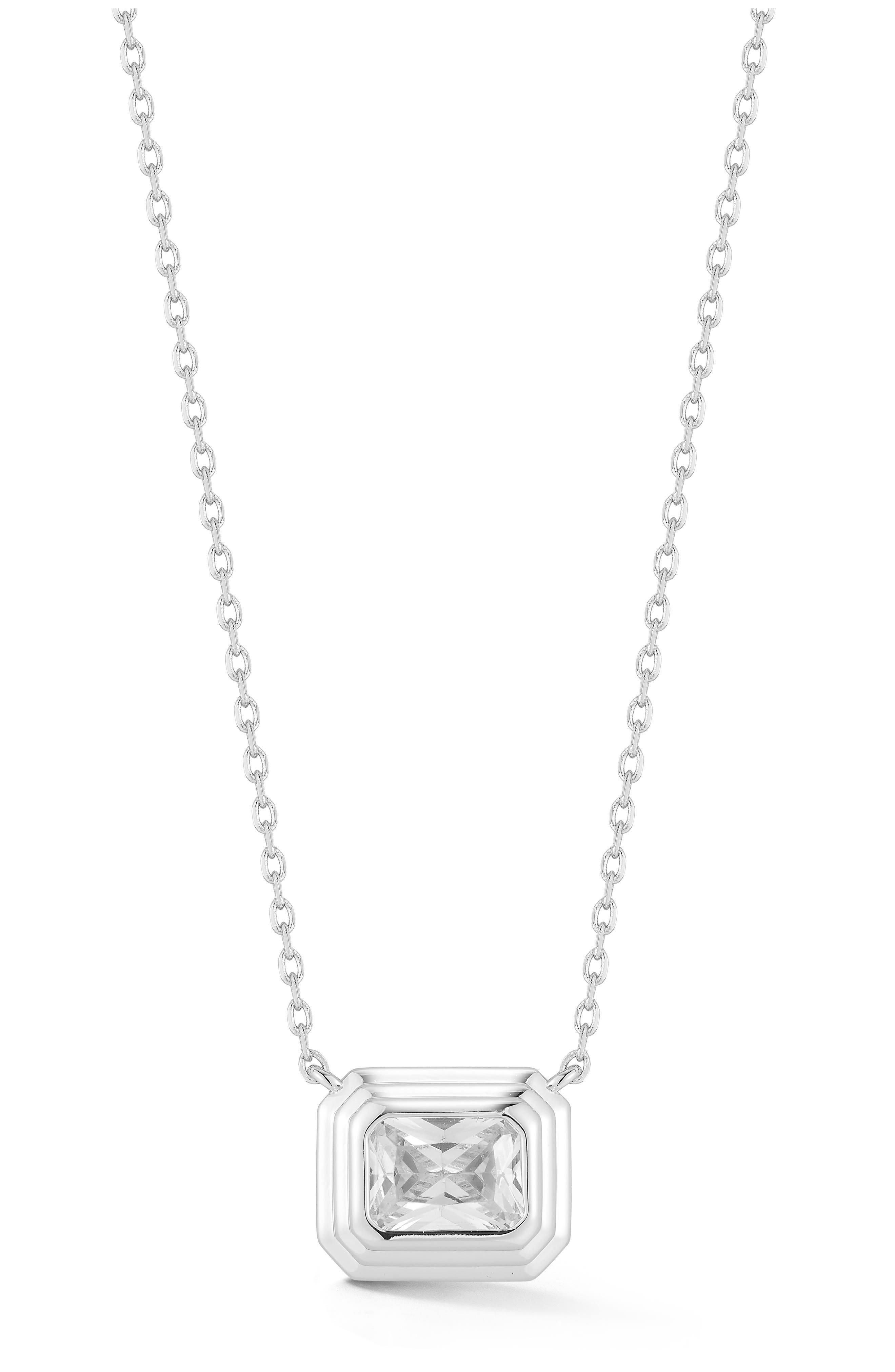 Radiant Cubic Zirconia Pendant Necklace