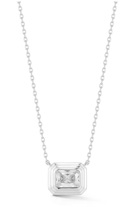 Radiant Cubic Zirconia Pendant Necklace
