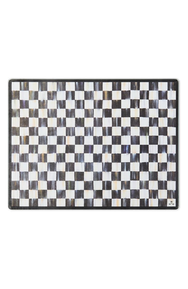 MACKENZIE CHILDS Courtly Check Set of 2 Glass Cutting Boards, Alternate, color, Courtly