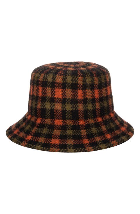 Knit Checkered Bucket Hat