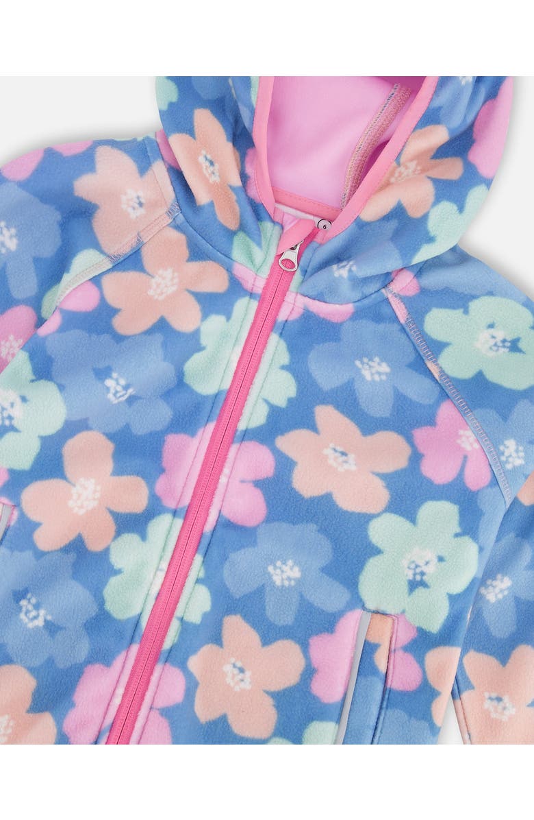 Deux par Deux Softshell Flower Jacket, Alternate, color, Blue Floral Print