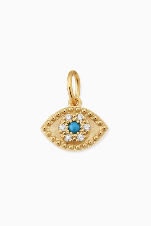 Oradina 14K Yellow Gold Evil Eye Pendant Charm at Nordstrom, Size Small/medium