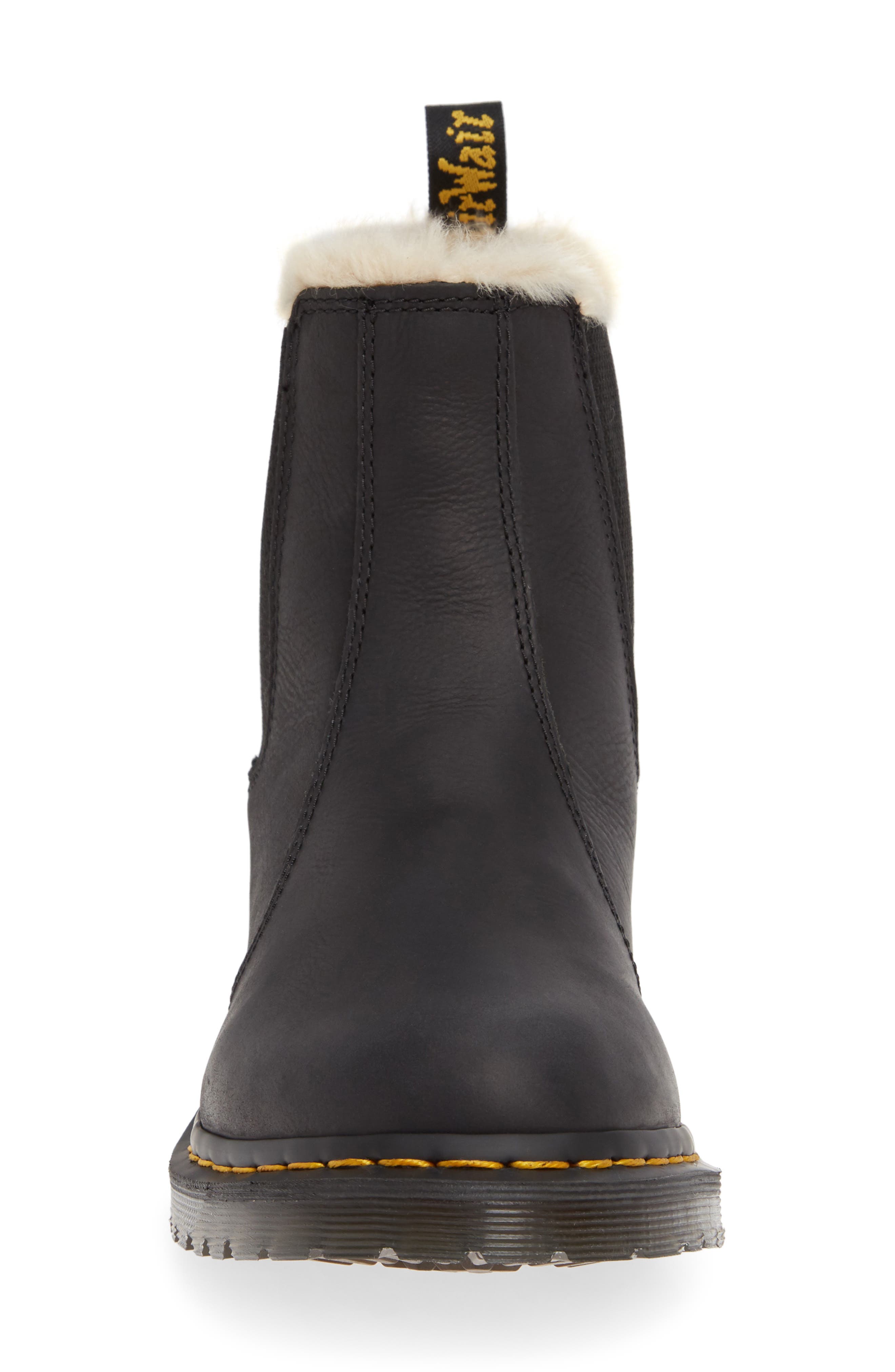 Dr. Martens 2976 Faux Shearling Chelsea Boot, Alternate, color, Black Wyoming