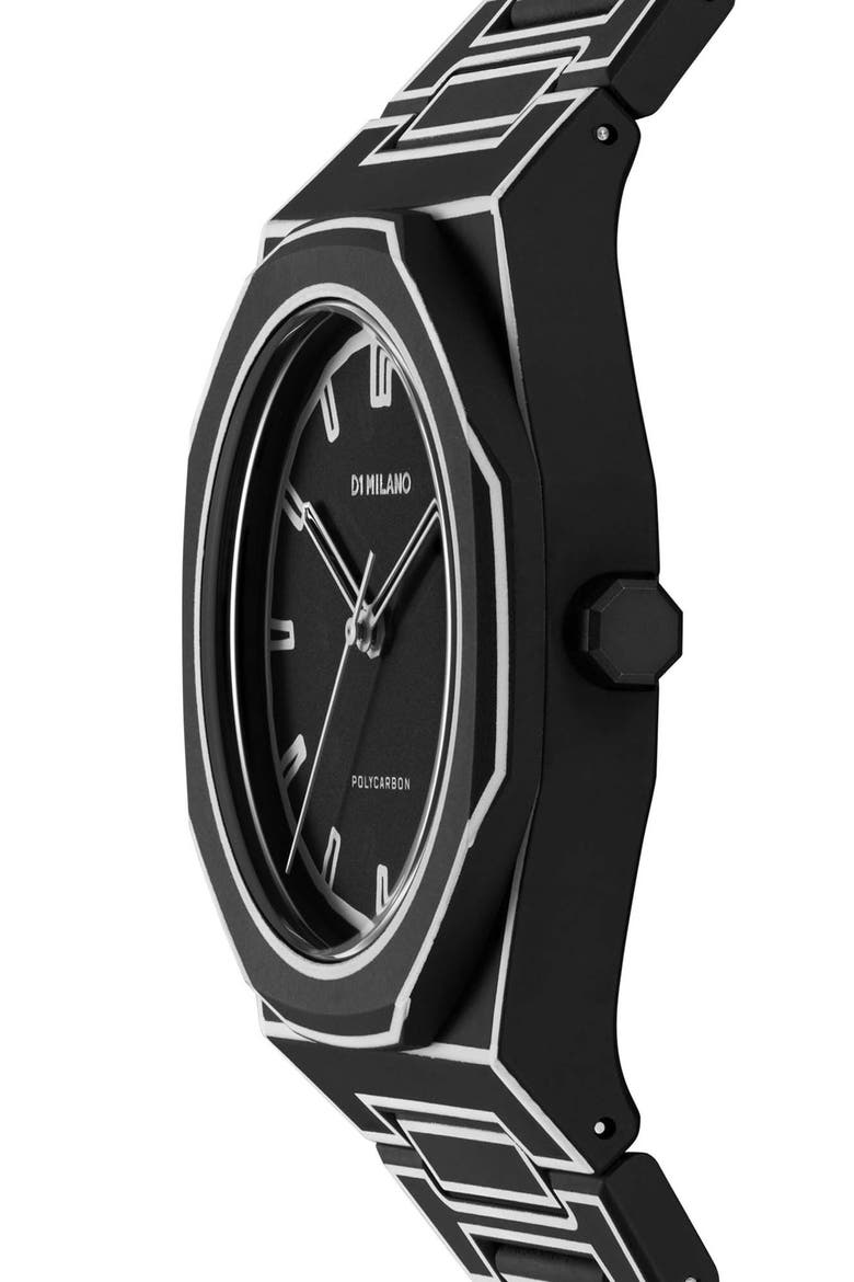 Sketch Polycarbon Bracelet Watch, 40.5mm, Alternate, color, BLACK
