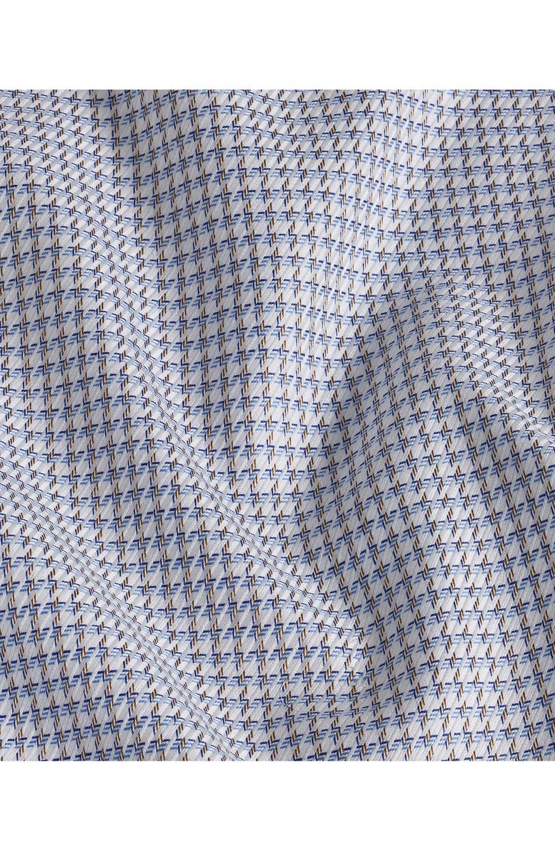 David Donahue Trim Fit Twill Texture Check Dress Shirt, Alternate, color, Blue/ Dune