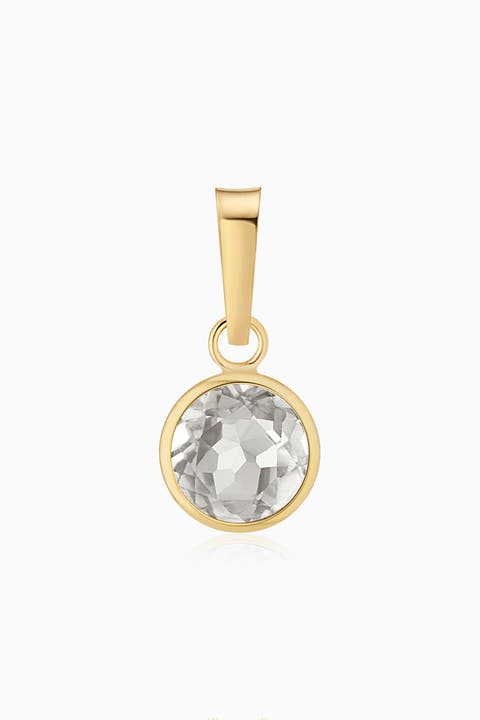 14K Yellow Gold Vivid Round Pendant Charm