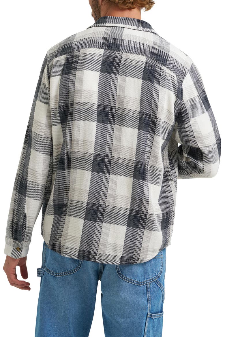 Plaid Woven Cotton Button-Up Overshirt, Alternate, color, REBEL NAVY PLAID