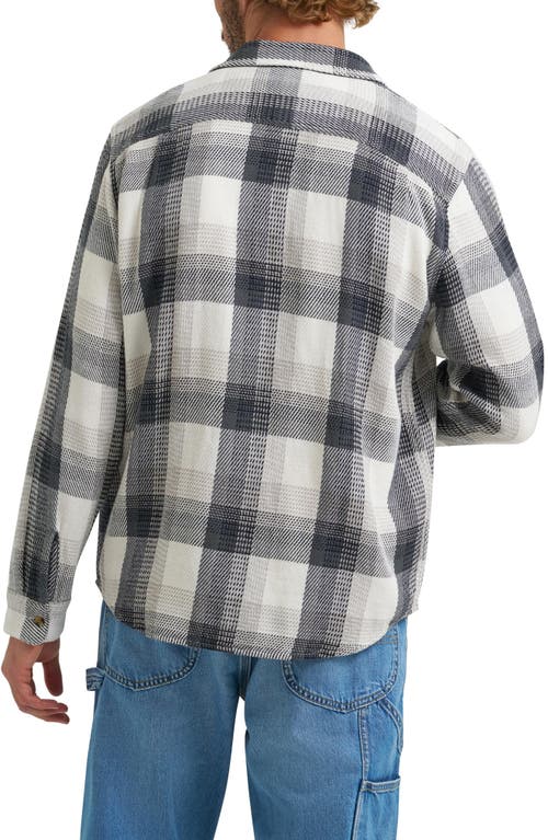 Lee Plaid Woven Cotton Button-up Overshirt In Black