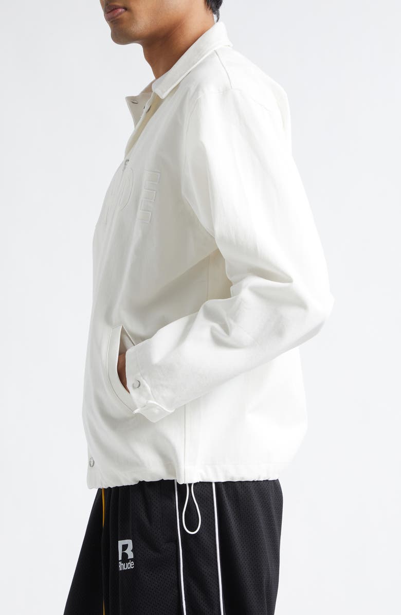 Rhude Logo Appliqué Coach's Jacket, Alternate, color, White/ White