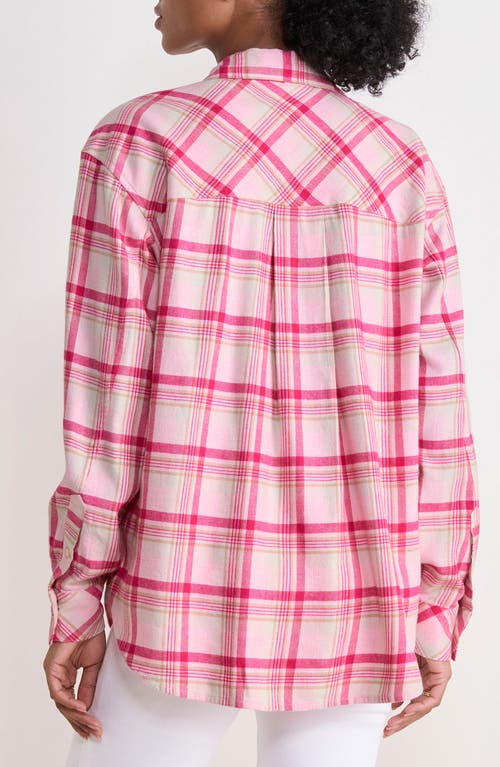 Vineyard Vines Birdie Relaxed Fit Cotton Blend Flannel Button-up Shirt In Pink