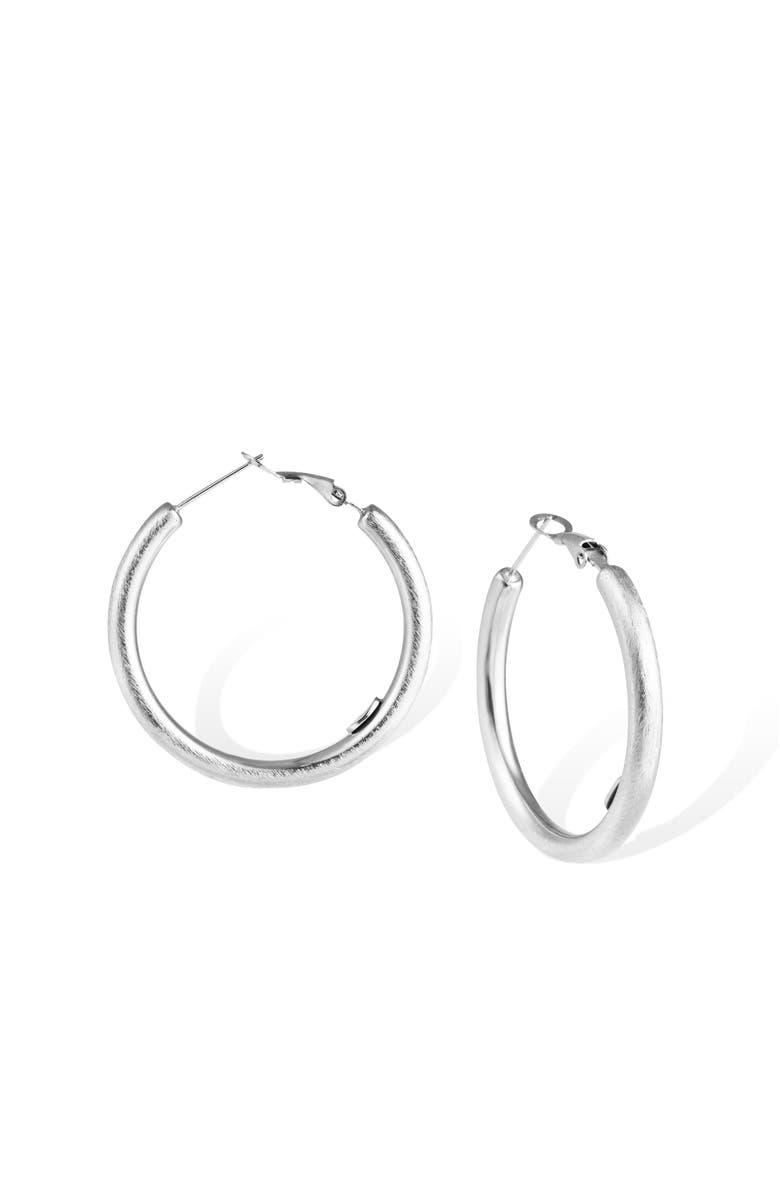 RC RETRO CHIC Retro Medium Hoop Earrings, Main, color, Silver