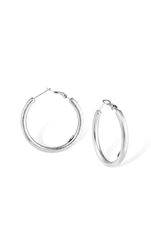 Rc Retro Chic Retro Medium Hoop Earrings In Silver