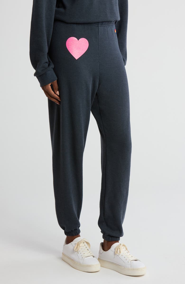 Aviator Nation Glitter Heart Sweatpants, Alternate, color, 