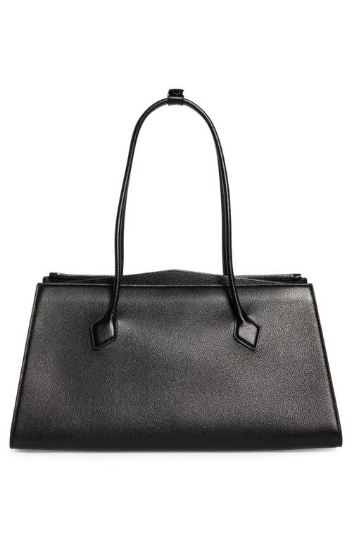 Alaïa Le Teckel Shoulder Bag In Grained Leather In Noir
