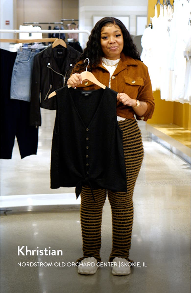 Link Up Crinkle Stripe Tie Hem Sleeveless Top, sales video thumbnail