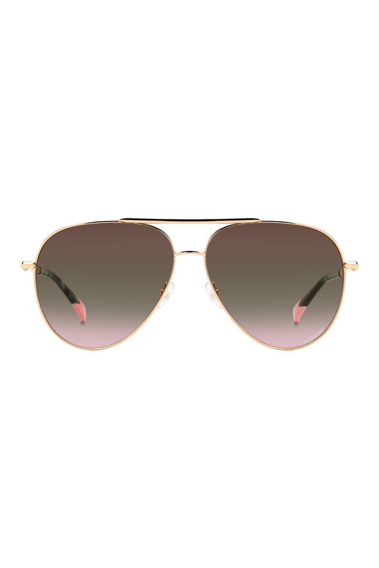 57mm Gradient Aviator Sunglasses, Main, color, GOLD