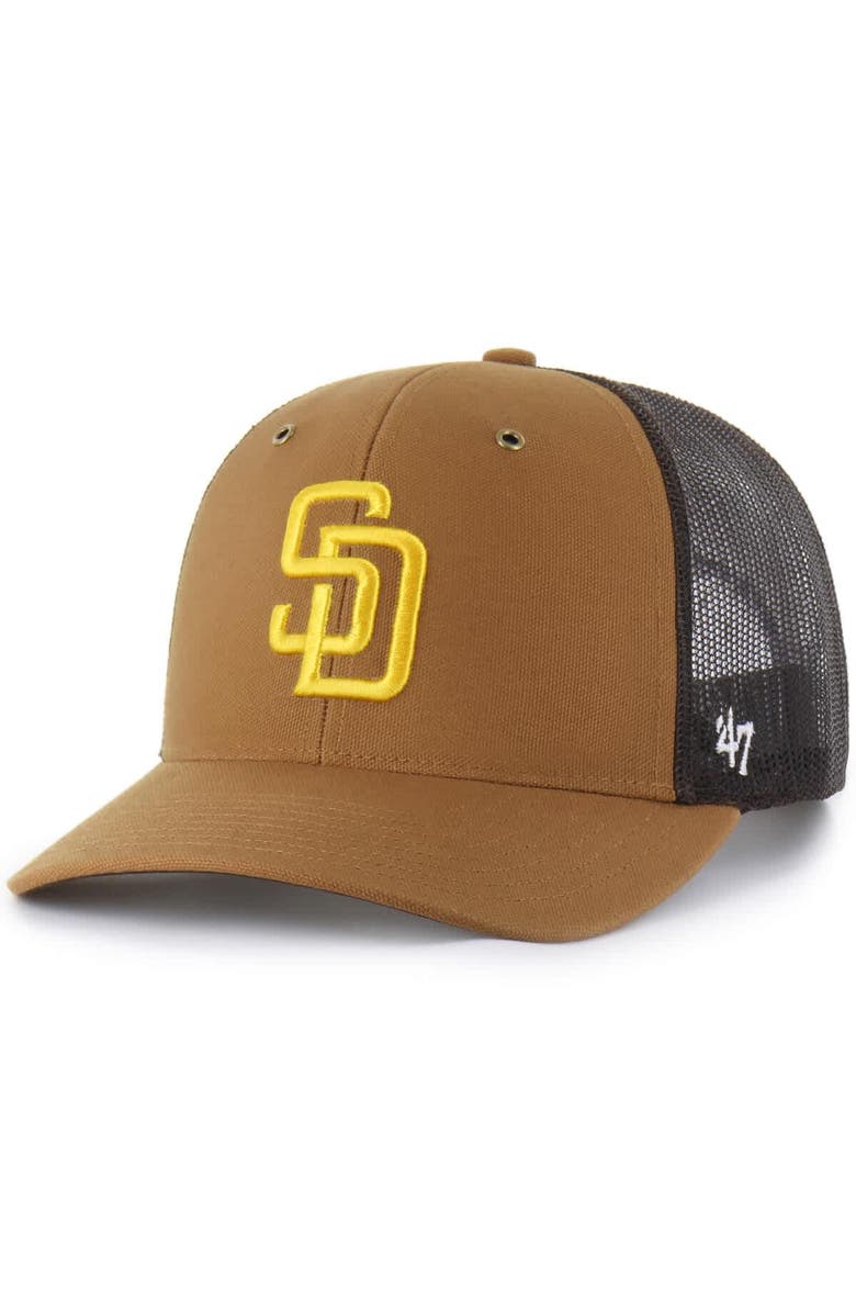 CARHARTT X 47 Men's Carhartt x '47  Brown San Diego Padres Trucker Adjustable Hat, Main, color, 