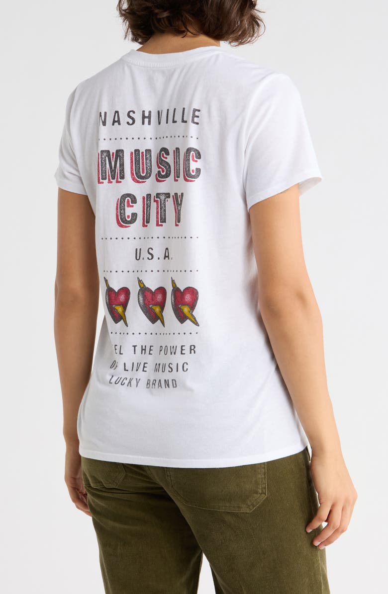 Lucky Brand Good Music Graphic T-Shirt, Alternate, color, Bright White