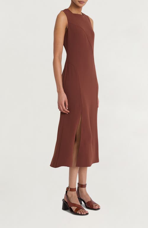 LUXELY LUXELY SLEEVELESS SQUARE NECK MIDI DRESS