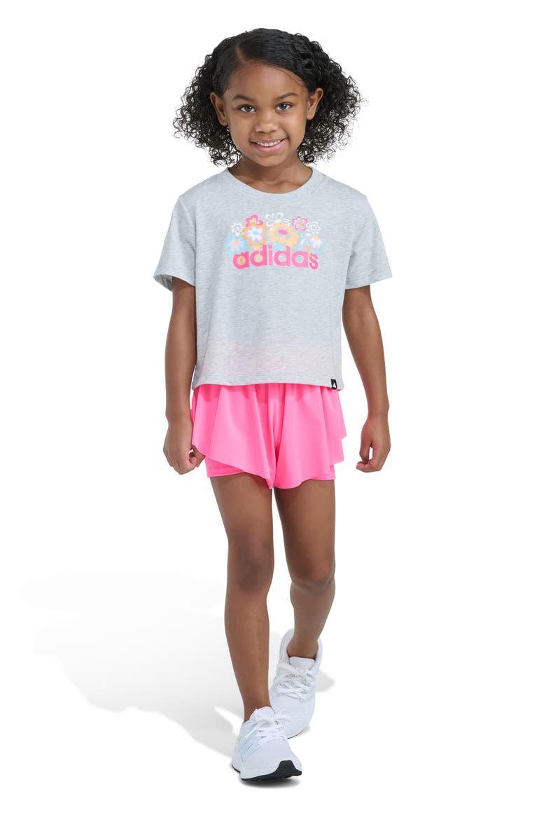 Graphic T-Shirt & Shorts Set, Alternate, color, LIGHT GREY HEATHER