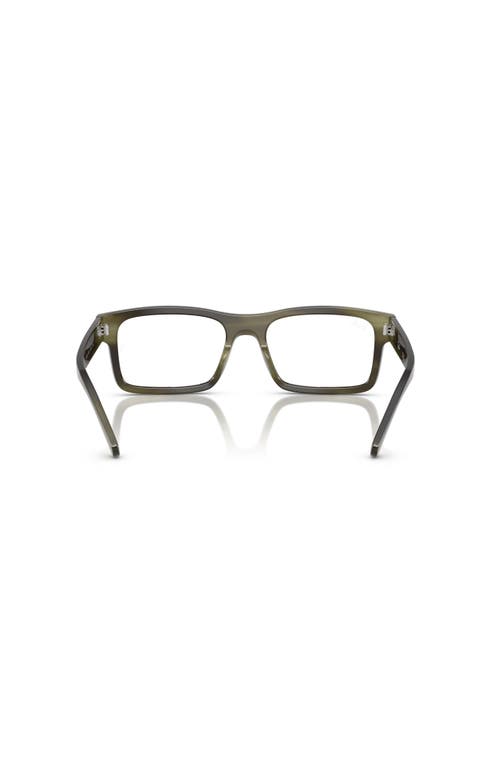 Ray Ban Ray-ban 56mm Rectangle Optical Glasses In Black